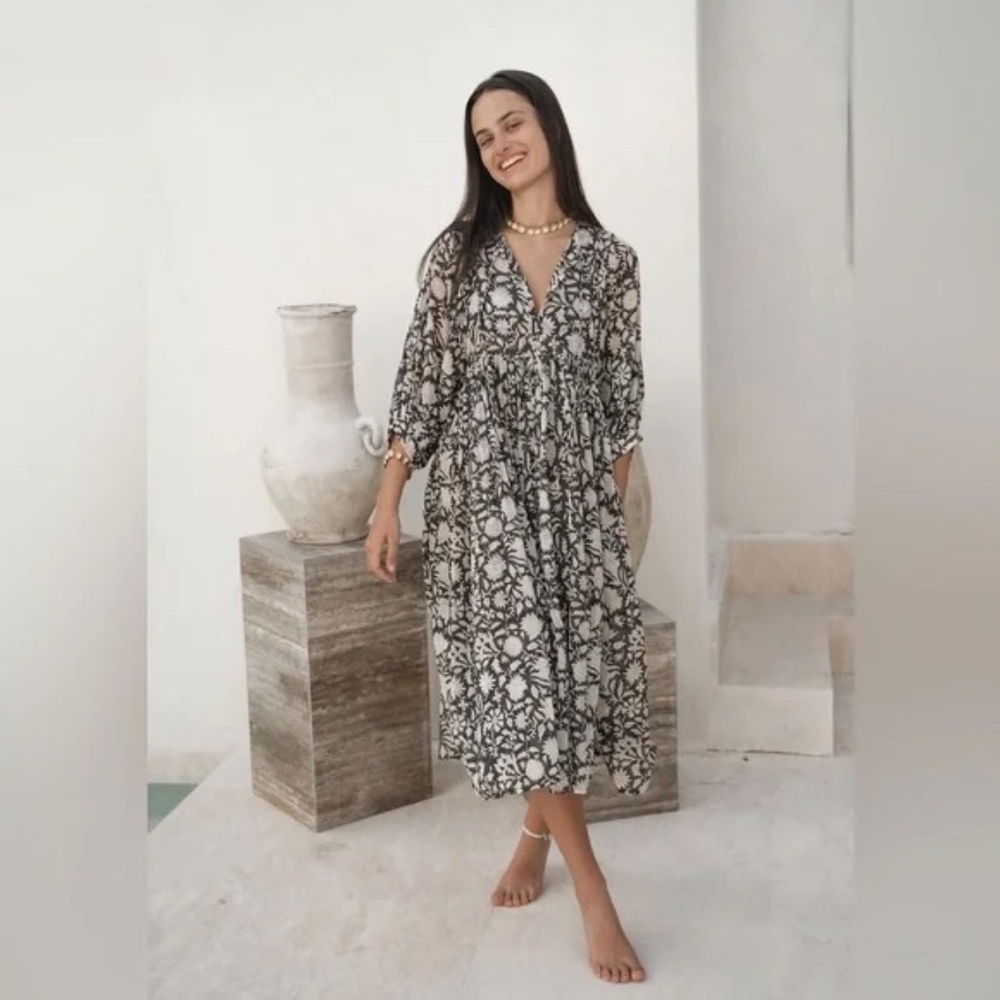 Daughters of India Kyra Midi Dress - Color - Pepper | Size - Large